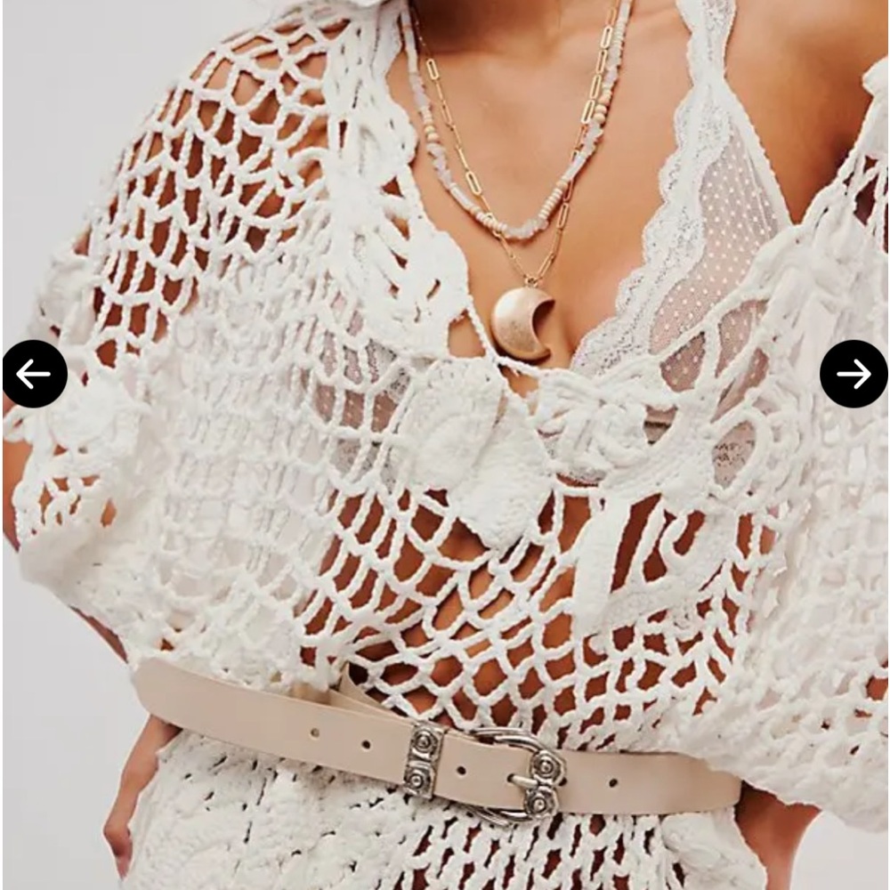 Free People Crochet Away Caftan
